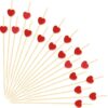 Charming 100pcs Red Heart Picks: Perfect for Celebrations and Treats!