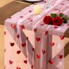 Charming Socomi Red Heart Table Runner for Any Celebration